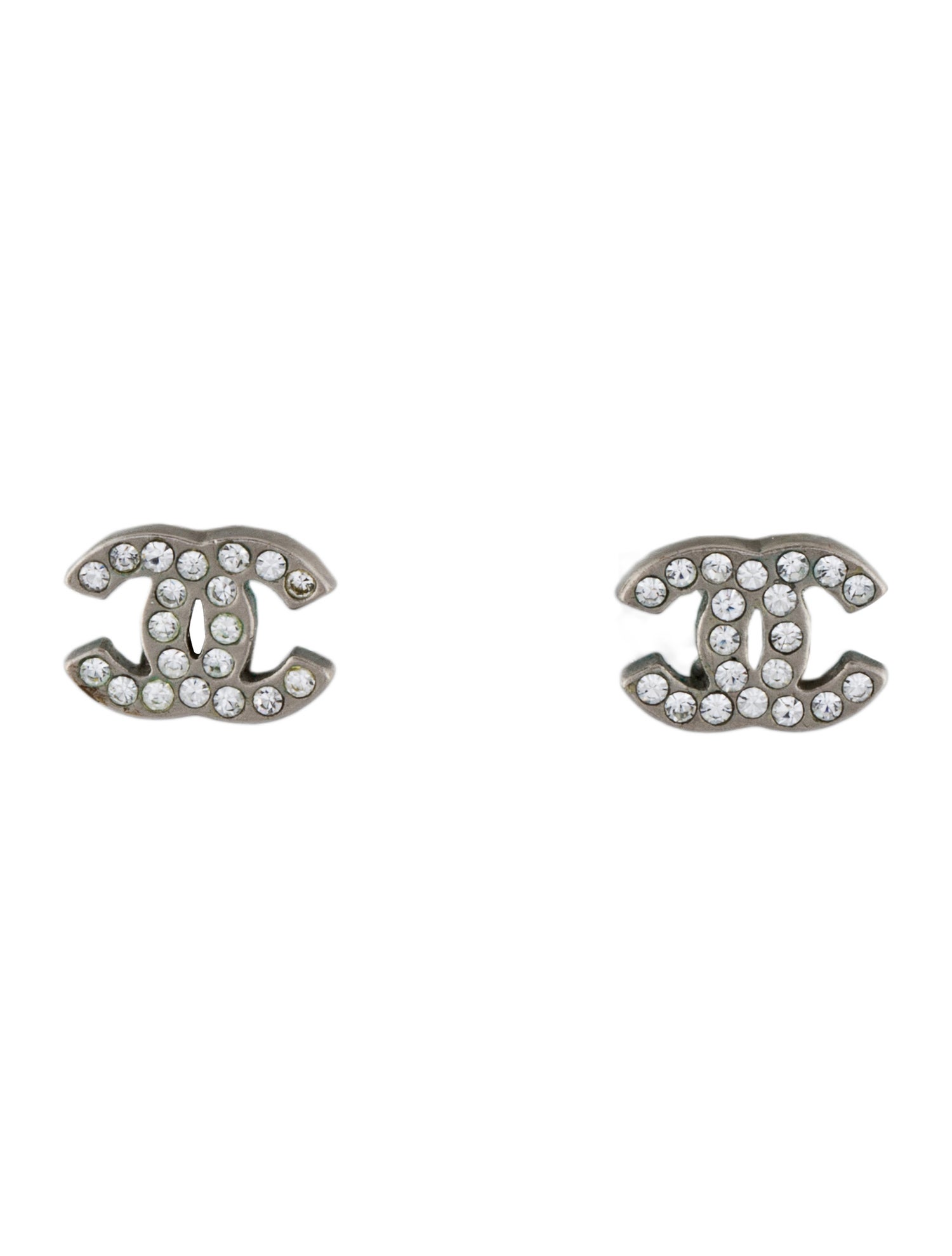 Chanel Strass CC Stud Earrings