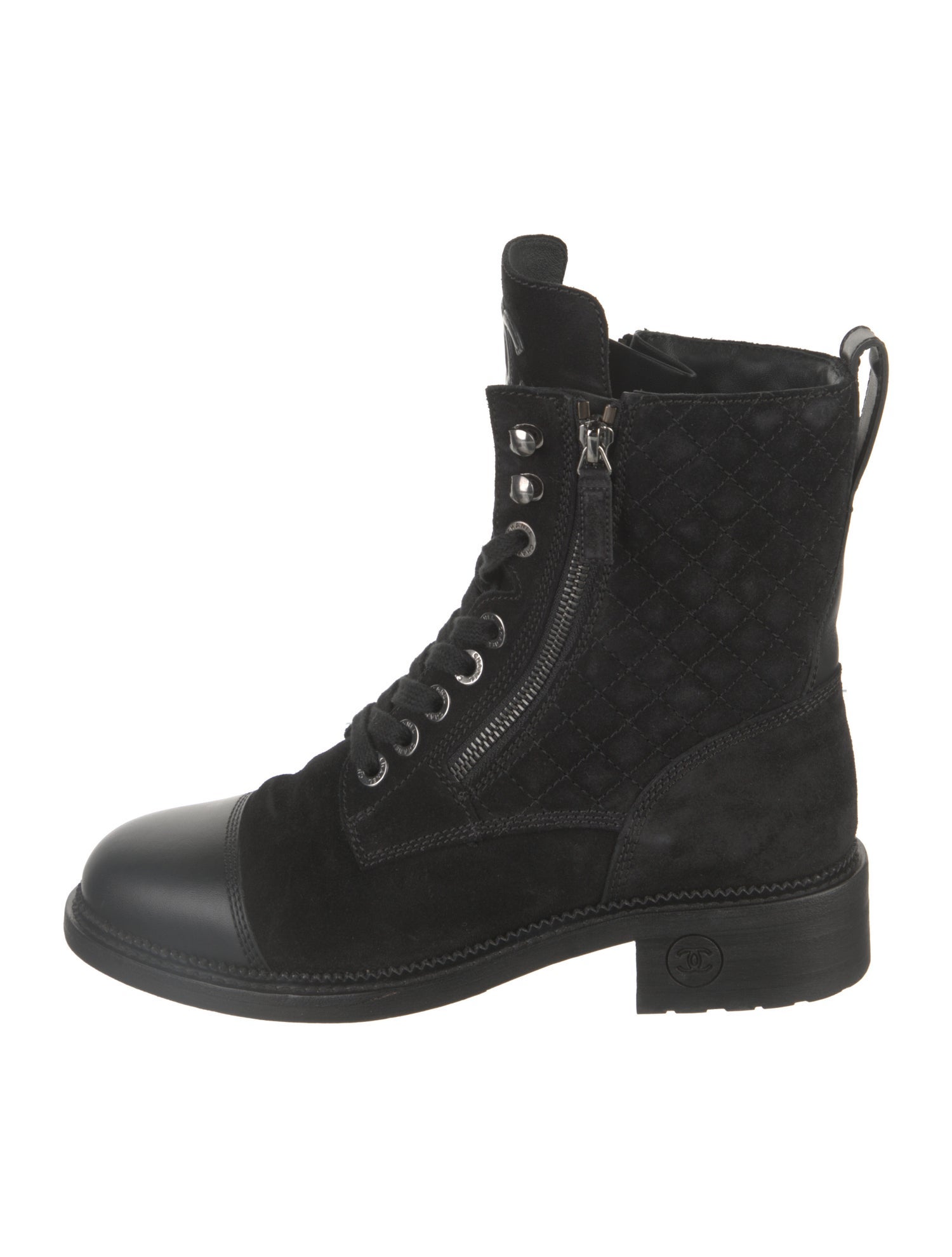 Chanel 2018 Interlocking CC Logo Combat Boots