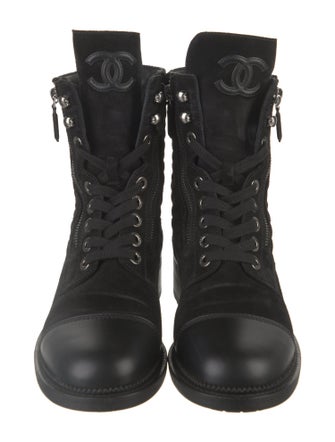Chanel 2018 Interlocking CC Logo Combat Boots