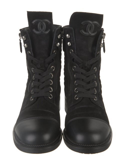 Chanel 2018 Interlocking CC Logo Combat Boots