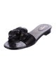 Chanel Interlocking CC Logo Leather Slides