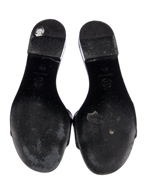 Chanel Interlocking CC Logo Leather Slides