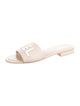Chanel Interlocking CC Logo Leather Slides