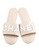 Chanel Interlocking CC Logo Leather Slides