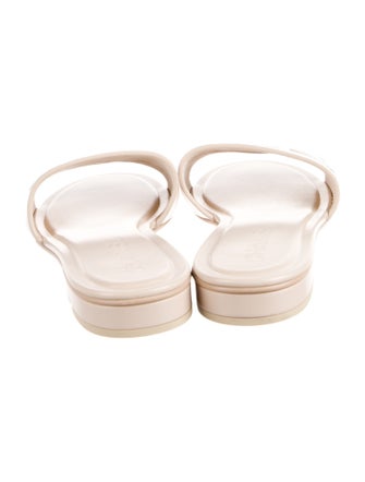 Chanel Interlocking CC Logo Leather Slides