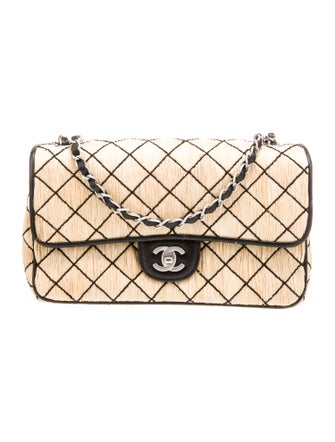 Chanel Classic Medium Raffia Single Flap Bag