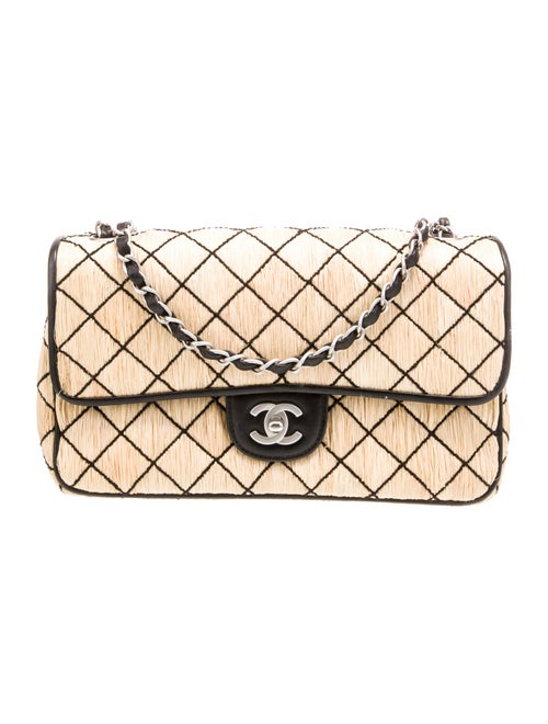 Chanel Classic Medium Raffia Single Flap Bag