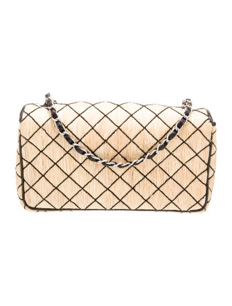 Chanel Classic Medium Raffia Single Flap Bag