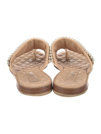 Chanel Interlocking CC Logo Leather Slides