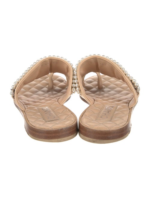 Chanel Interlocking CC Logo Leather Slides