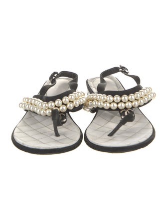 Chanel 2022 Interlocking CC Logo Slingback Sandals
