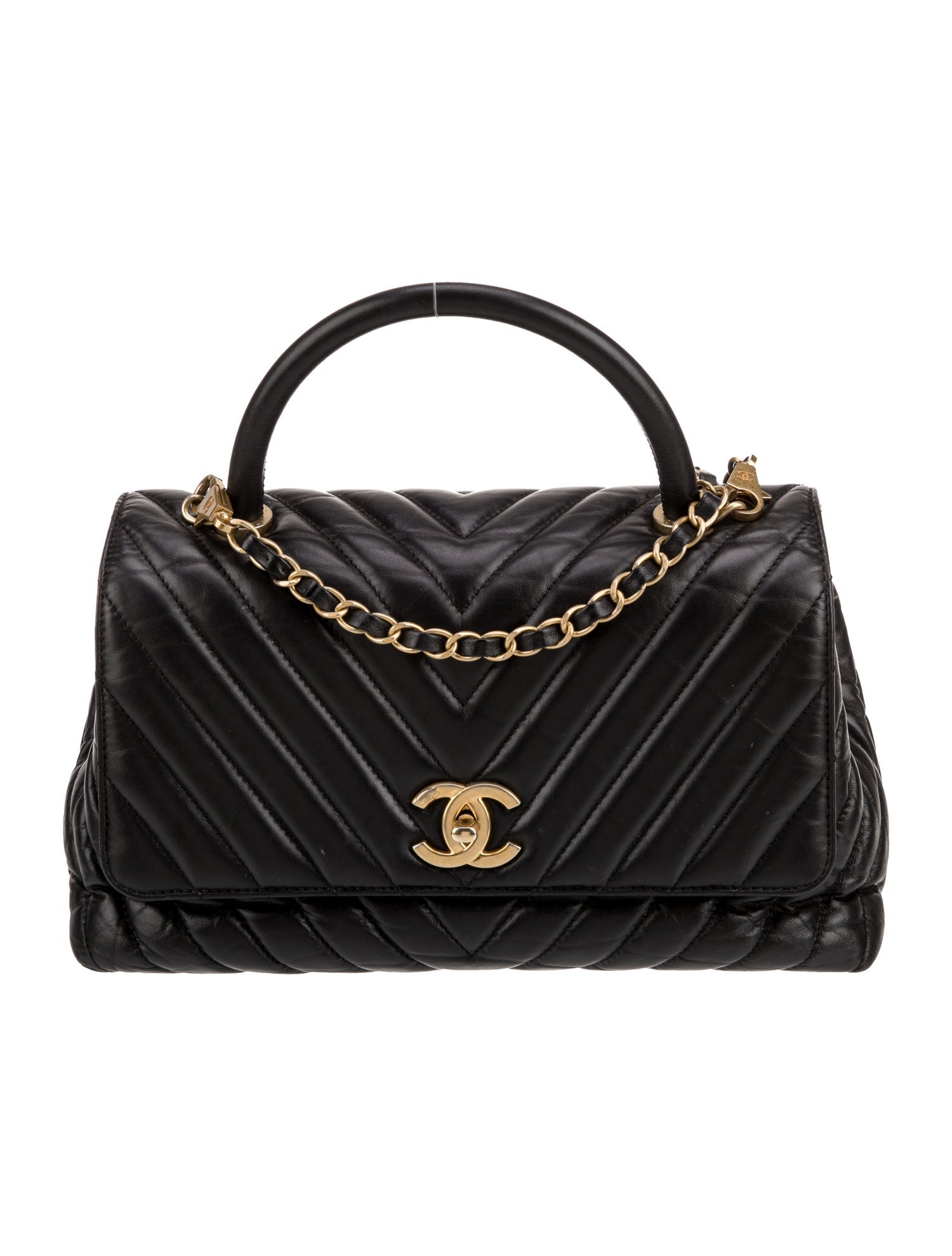 Chanel Small Chevron Coco Handle Bag