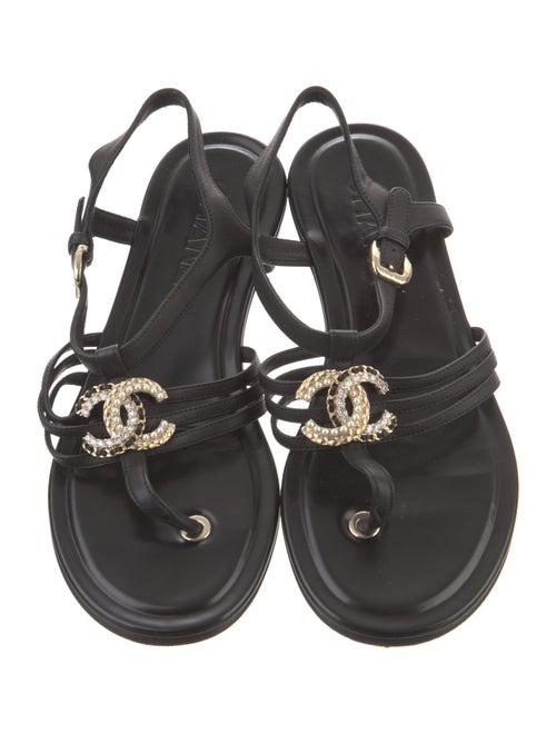 Chanel 2023 Interlocking CC Logo Slingback Sandals
