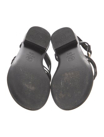 Chanel 2023 Interlocking CC Logo Slingback Sandals