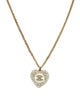 Chanel 2022 Faux Pearl & Strass CC Heart Pendant Necklace