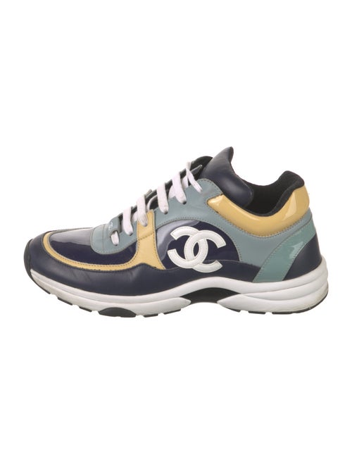 Chanel Interlocking CC Logo Patent Leather Sneakers