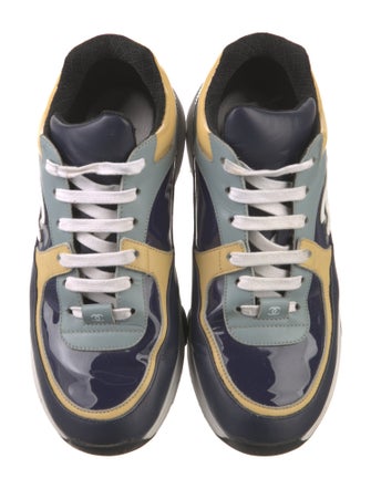 Chanel Interlocking CC Logo Patent Leather Sneakers