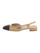 Chanel Interlocking CC Logo Leather Slingback Flats