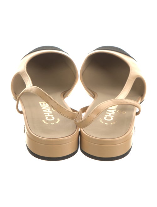 Chanel Interlocking CC Logo Leather Slingback Flats
