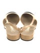 Chanel Interlocking CC Logo Leather Slingback Flats