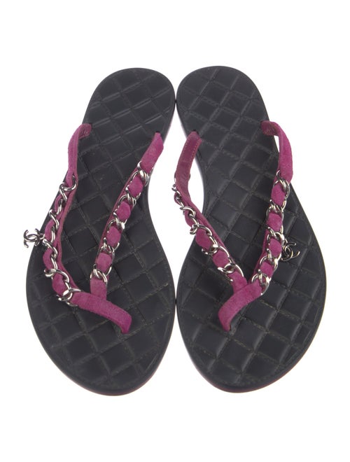 Chanel 2015 Interlocking CC Logo Flip Flops
