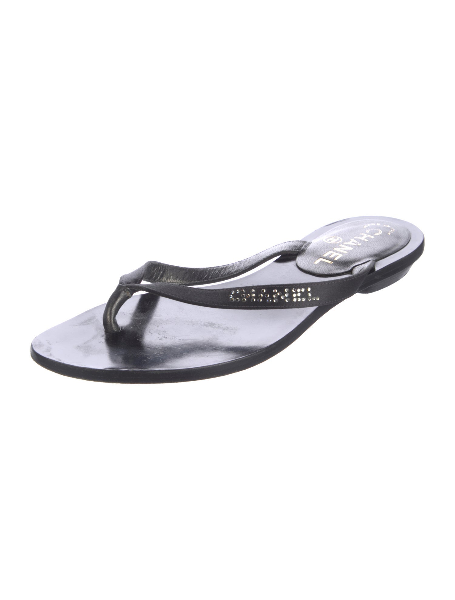 Chanel Vintage Interlocking CC Logo Flip Flops