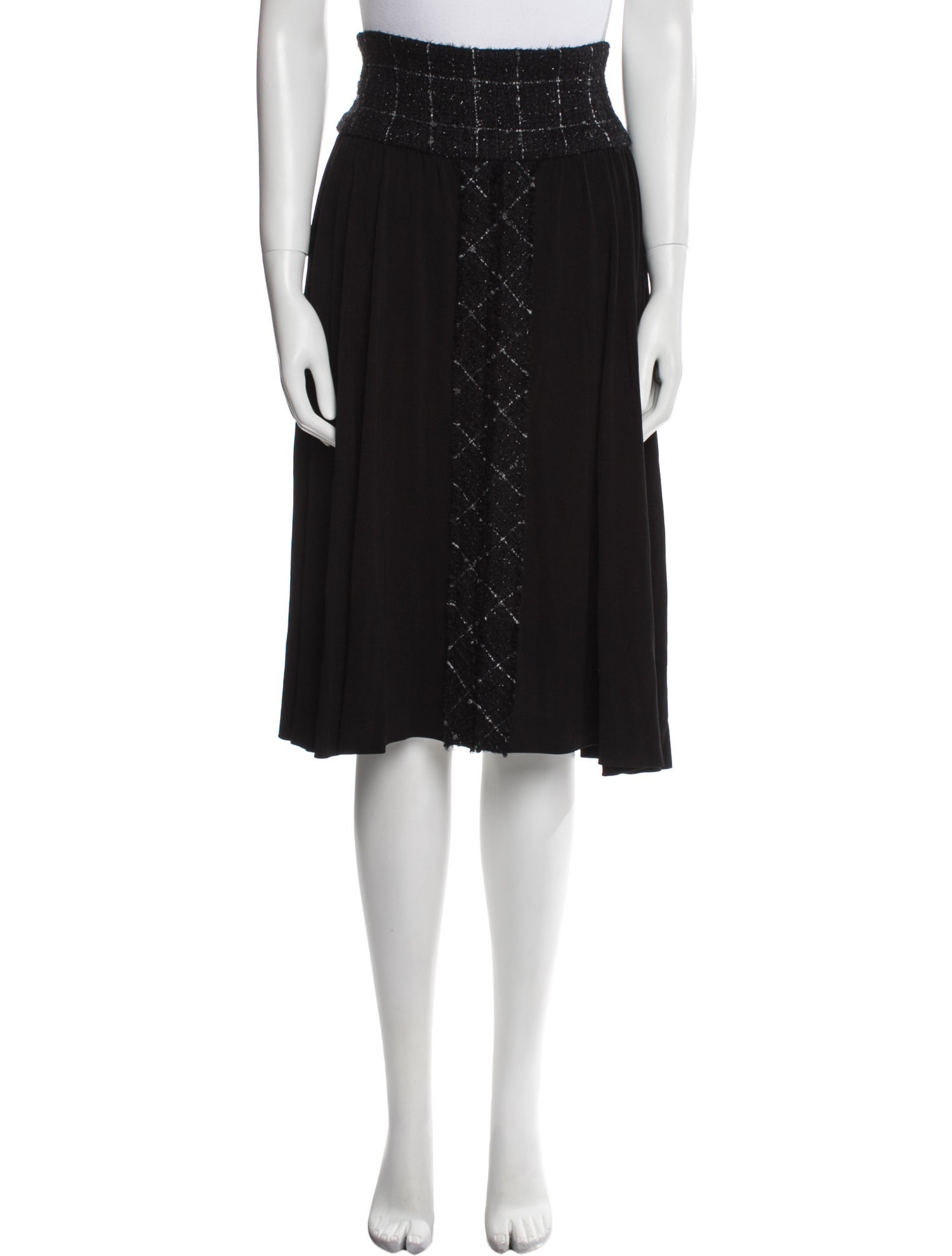 Chanel Pleated Accents Knee-Length Skirt