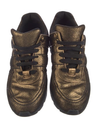 Chanel Interlocking CC Logo Leather Sneakers