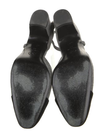 Chanel Interlocking CC Logo Wool Slingback Pumps