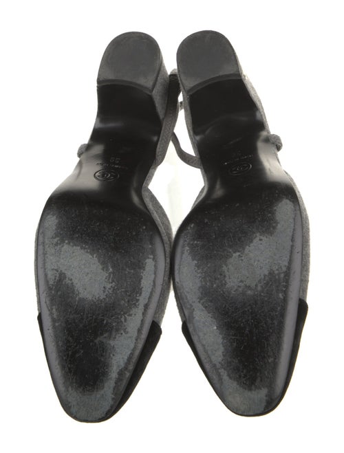 Chanel Interlocking CC Logo Wool Slingback Pumps