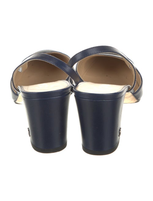 Chanel Interlocking CC Logo Leather Slingback Pumps