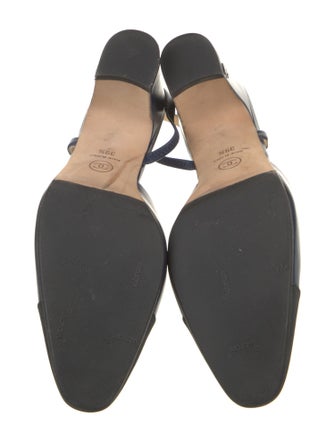 Chanel Interlocking CC Logo Leather Slingback Pumps