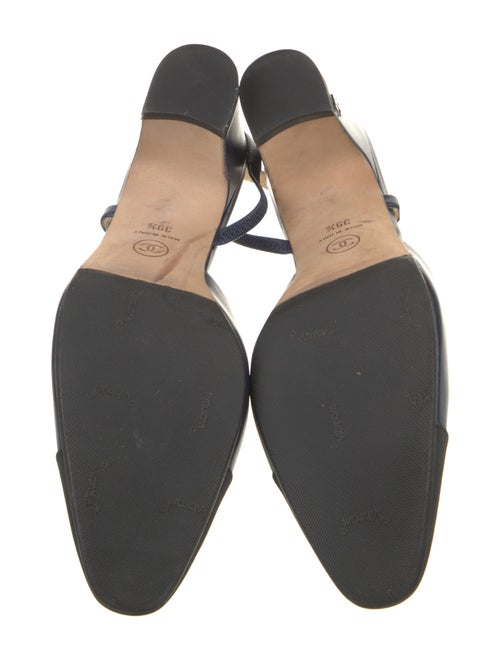 Chanel Interlocking CC Logo Leather Slingback Pumps