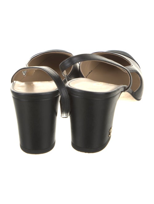 Chanel Interlocking CC Logo Leather Slingback Pumps