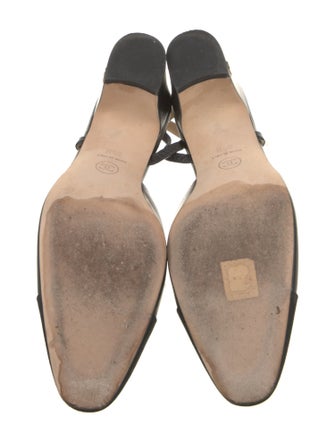 Chanel Interlocking CC Logo Leather Slingback Pumps