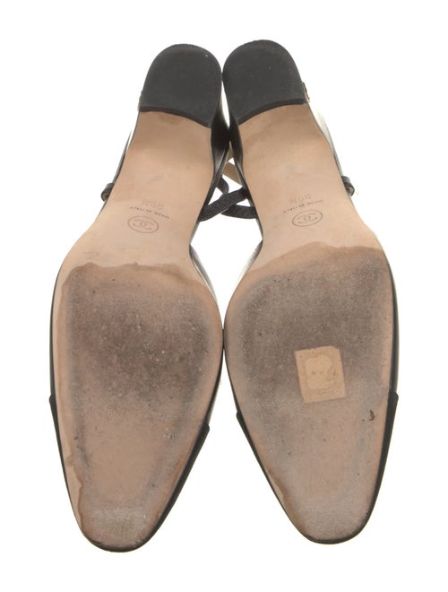 Chanel Interlocking CC Logo Leather Slingback Pumps