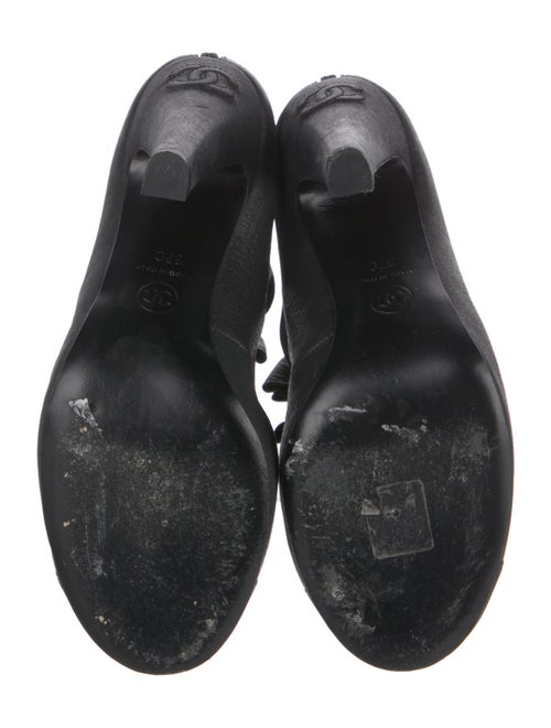 Chanel Interlocking CC Logo Leather Lace-Up Boots