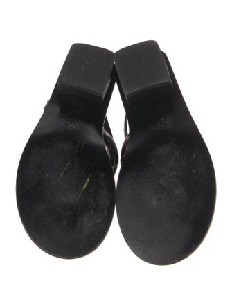 Chanel Leather T-Strap Sandals
