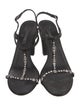 Chanel Interlocking CC Logo Satin T-Strap Sandals