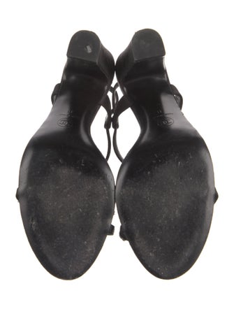 Chanel Interlocking CC Logo Satin T-Strap Sandals