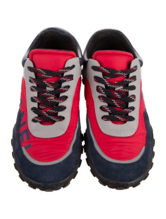 Chanel Interlocking CC Logo Suede Sneakers