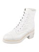 Chanel Interlocking CC Logo Patent Leather Combat Boots