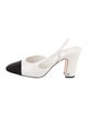 Chanel Interlocking CC Logo Goat Leather Slingback Pumps
