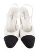 Chanel Interlocking CC Logo Goat Leather Slingback Pumps
