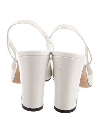Chanel Interlocking CC Logo Goat Leather Slingback Pumps