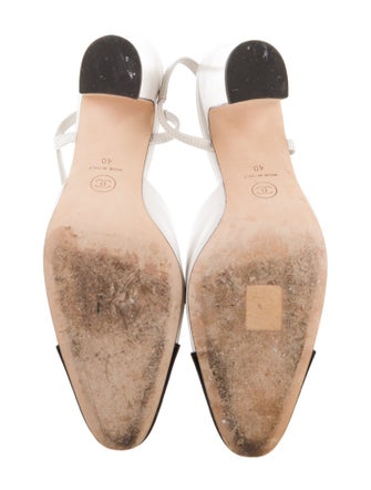 Chanel Interlocking CC Logo Goat Leather Slingback Pumps