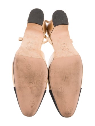 Chanel Interlocking CC Logo Leather Slingback Pumps