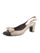 Chanel Interlocking CC Logo Leather Slingback Pumps
