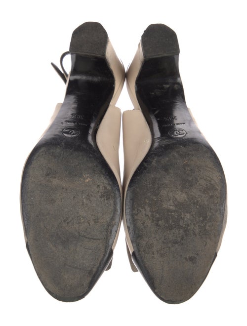 Chanel Interlocking CC Logo Leather Slingback Pumps