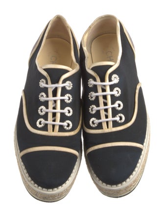 Chanel Interlocking CC Logo Canvas Espadrille Sneakers